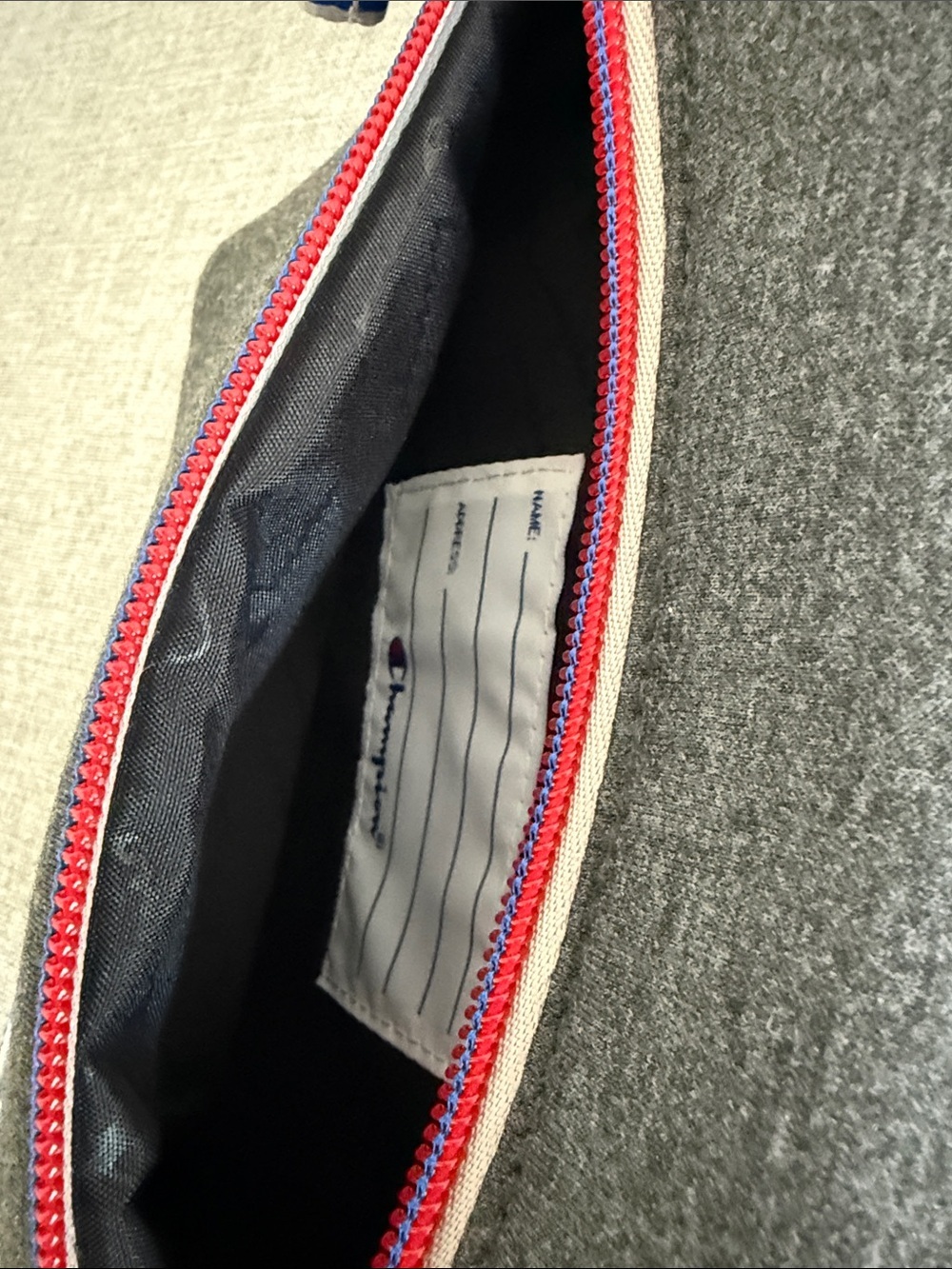 Champion Charcoal Gray Waist Bag with Tricolor Accent - Picture 4 of 6